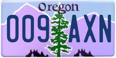 OR license plate 009AXN