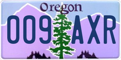 OR license plate 009AXR