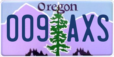 OR license plate 009AXS