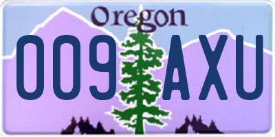 OR license plate 009AXU