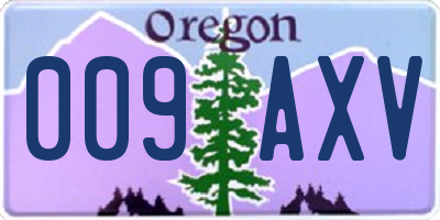 OR license plate 009AXV