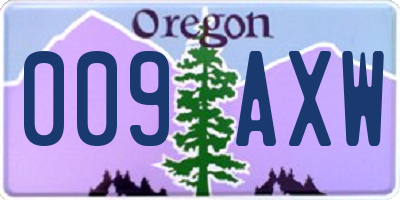 OR license plate 009AXW