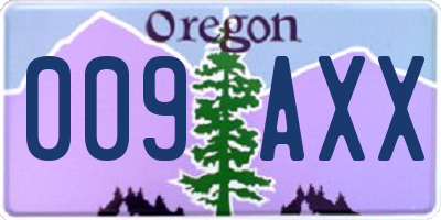 OR license plate 009AXX