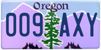 OR license plate 009AXY