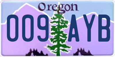 OR license plate 009AYB
