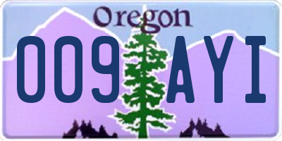 OR license plate 009AYI
