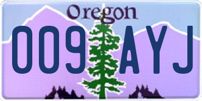 OR license plate 009AYJ