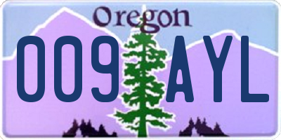 OR license plate 009AYL