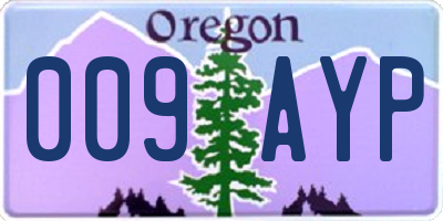 OR license plate 009AYP