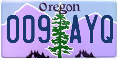 OR license plate 009AYQ
