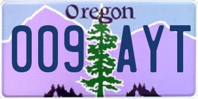 OR license plate 009AYT