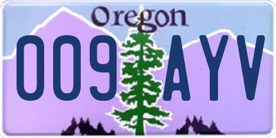 OR license plate 009AYV