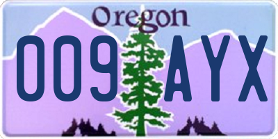 OR license plate 009AYX