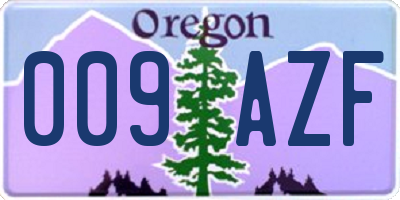OR license plate 009AZF