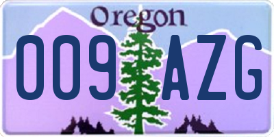OR license plate 009AZG