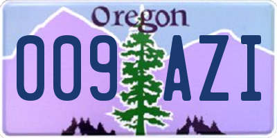 OR license plate 009AZI