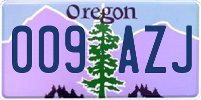 OR license plate 009AZJ