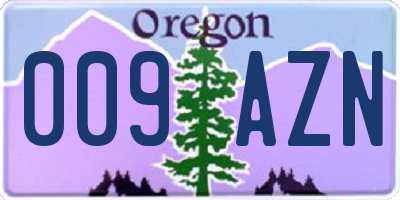 OR license plate 009AZN