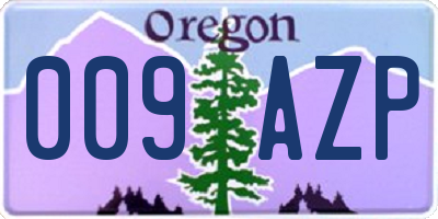 OR license plate 009AZP