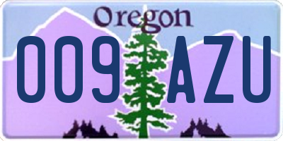 OR license plate 009AZU