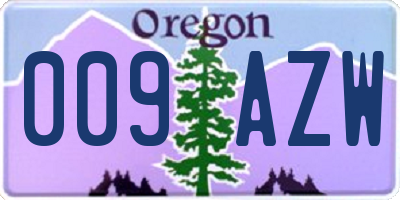 OR license plate 009AZW