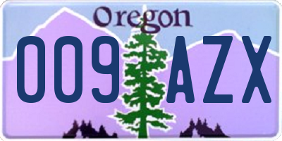 OR license plate 009AZX