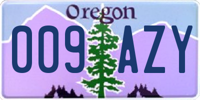 OR license plate 009AZY