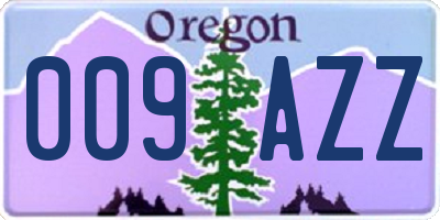 OR license plate 009AZZ
