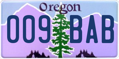 OR license plate 009BAB