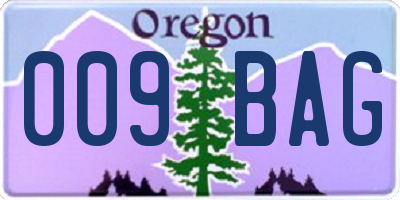OR license plate 009BAG