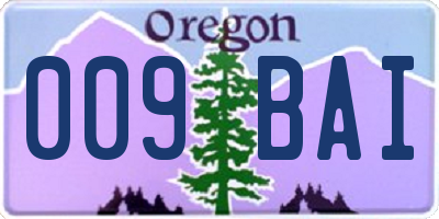 OR license plate 009BAI