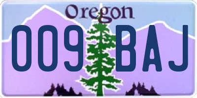 OR license plate 009BAJ