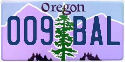 OR license plate 009BAL