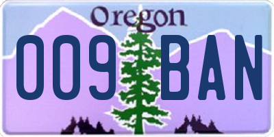 OR license plate 009BAN