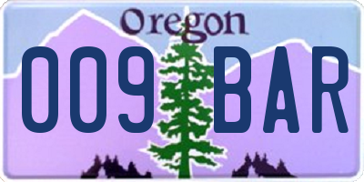 OR license plate 009BAR