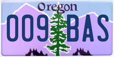 OR license plate 009BAS