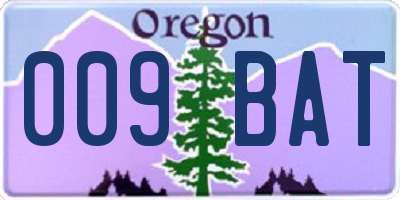 OR license plate 009BAT