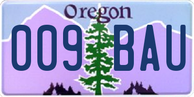OR license plate 009BAU