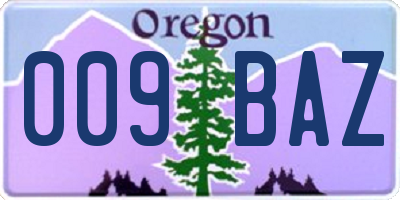 OR license plate 009BAZ