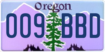 OR license plate 009BBD