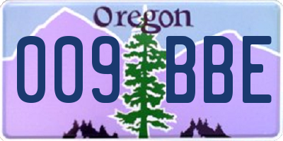 OR license plate 009BBE