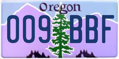 OR license plate 009BBF