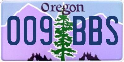 OR license plate 009BBS