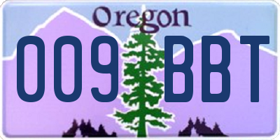 OR license plate 009BBT