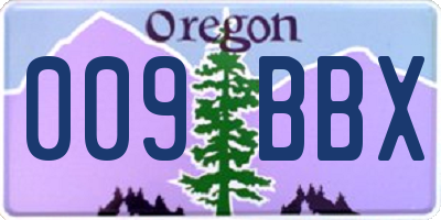 OR license plate 009BBX