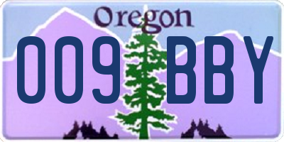 OR license plate 009BBY
