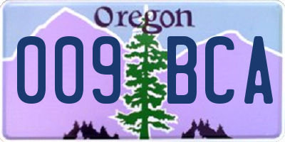 OR license plate 009BCA