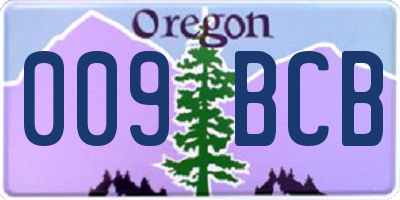 OR license plate 009BCB