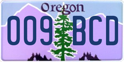 OR license plate 009BCD