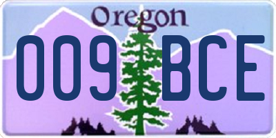 OR license plate 009BCE